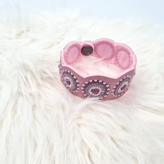 Preview: Armband in altrosa/grau, 22cm lang